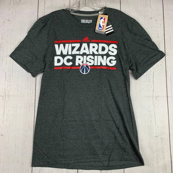 Washington‎ Wizards DC Rising NBA Large Adidas Casual T-Shirt Gray New Men - Picture 1 of 6